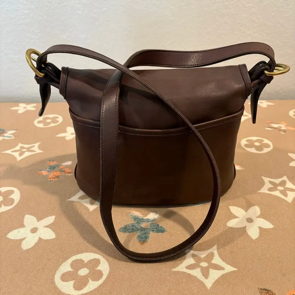 VTG COACH FLETCHER 1997 Crossbody Mahogany Brown Cowhide Leather N# M7M-4150